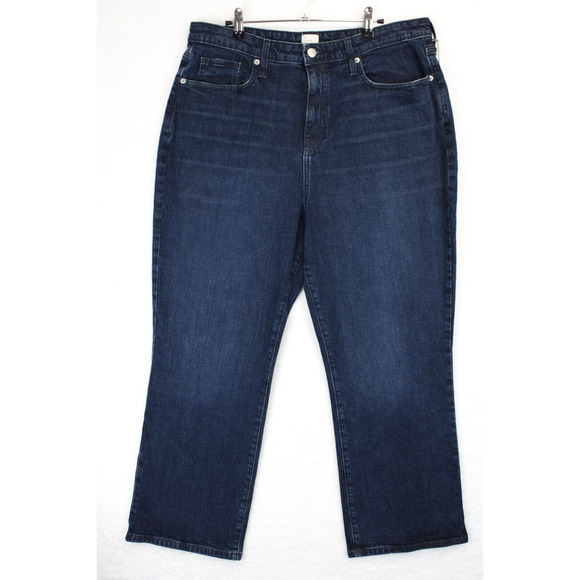 A‎ New Day Jeans Women 16/33R Blue Mid Rise Straight Leg Denim Pants Stretch - Picture 1 of 10